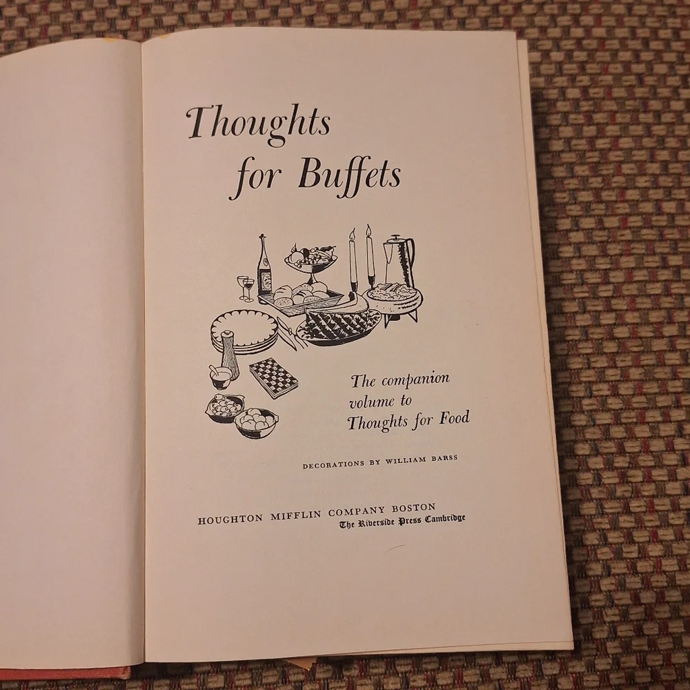 'Thoughts for Buffets' Cookbook Copyright 1958